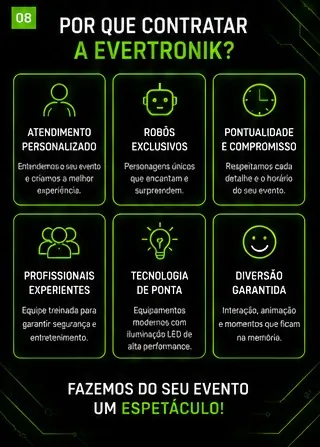 EVERTRONIK ROBÔS DE LED — Outros Fornecedores | Otimize Eventos